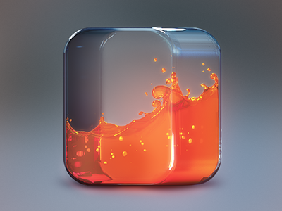 Fluid appicon energy fluid fuel glass graphic design graphics icon icon design icons illustration liquid orange photoshop reflections