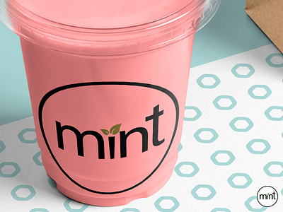 Mint brand cups design logo mint ui