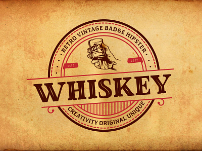Whiskey Logo badge badgelogo branding design graphic design hipster illustration logo logodesign logodesigns logomaker logos monogram retrologo rusticlogo stamp vintagelogo whiskey whiskeylogo