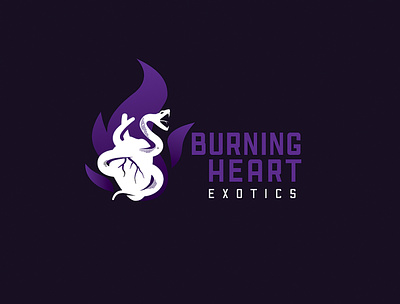 Burning Heart Exotics breeding burning flame heart logo purple snake