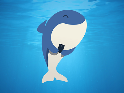 Whale texting app blue happy telephone texting whale