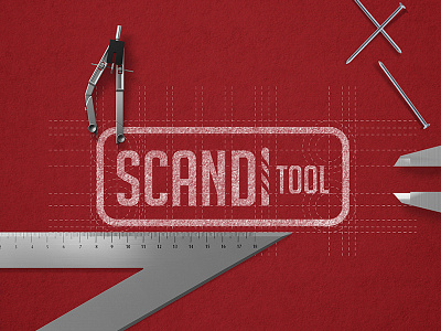 Scandi tool Branding compas nails red scandinavian tools