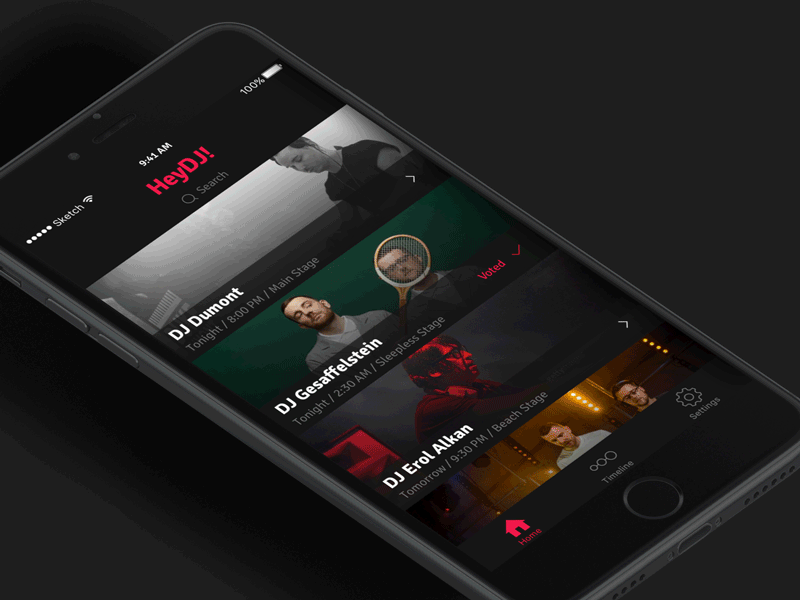 Music Festival App iOS interface