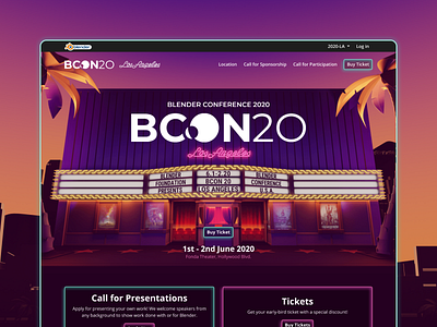 Blender Conference 2020 Los Angeles 3d blender branding logo web design