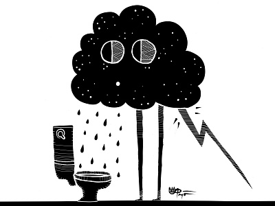 thunderstorm cartoon digital funny illustration ink silly weather