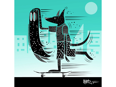 Wolf X Ghost animal black blue design detail ghost graphic design illustration skateboard wolf