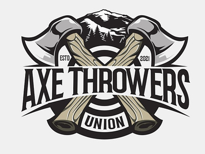 Axe Throwers american axe axe throwers beast branding circus design fitness graphic design hipster illustration logo mascot mountain rustic shield sport typography union vector