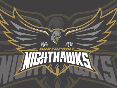 Northpoint Nighthawks animal artwork baseball basketball beast branding eagle fitness football graphic design hawk illustration logo mascot nighthawk runner school sport typography vector