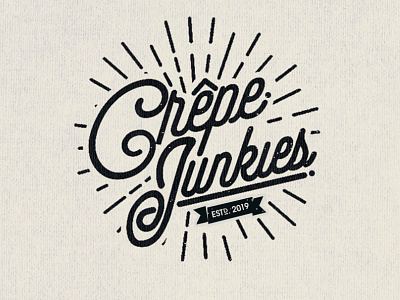 Crépe Junkies artwork barber beer branding crepe design graphic design handlettering hipster illustration logo neon pancake pop sport street food sweets typography vector vintage