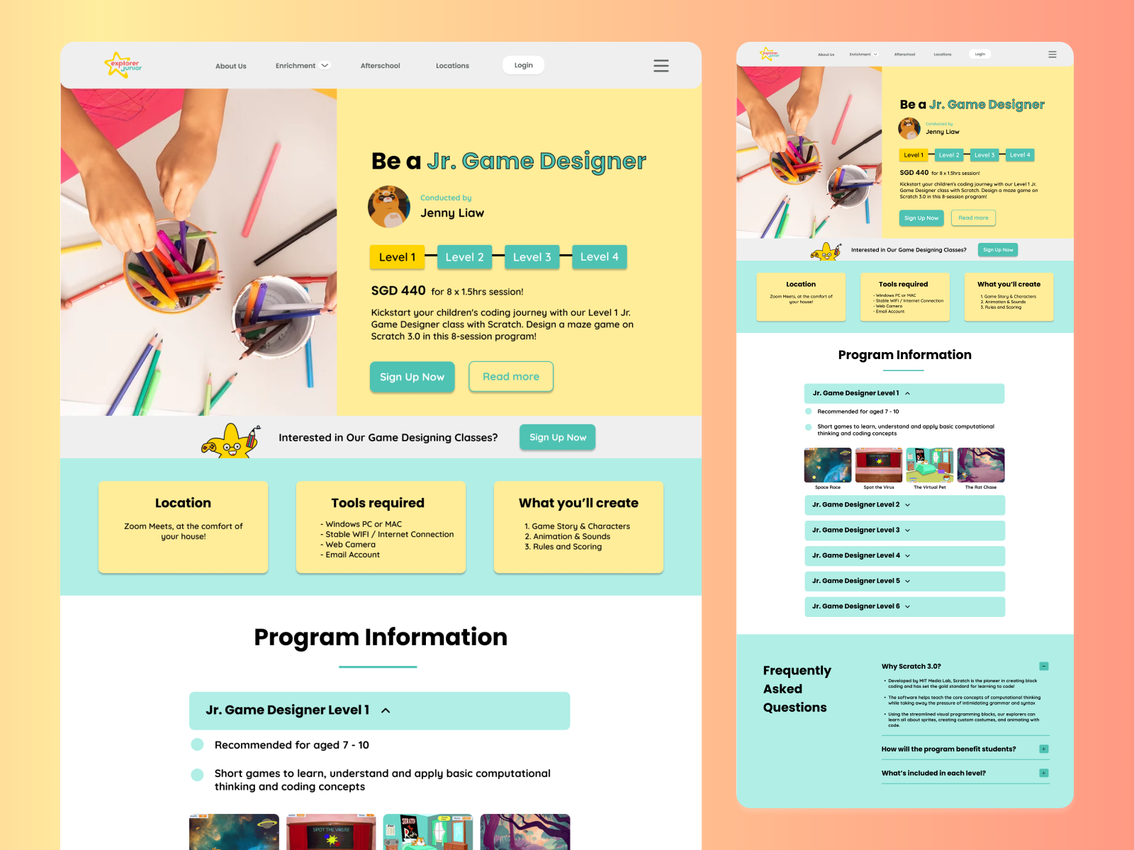 Course Details Page by Rene Pan on Dribbble