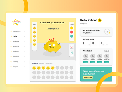 Unique Profile Page Design for kids