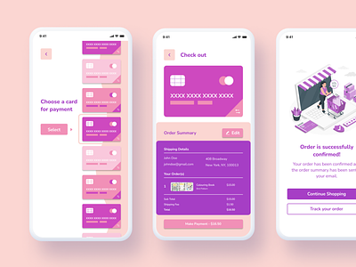 DailyUI #2 - Check out checkout dailyui design graphic design illustration mobile pink typography ui ux