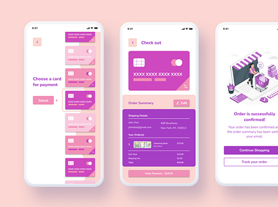 DailyUI #2 - Check out checkout dailyui design graphic design illustration mobile pink typography ui ux