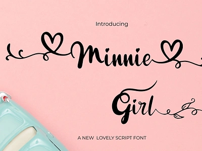 Minnie lovely font font graphic design logo script