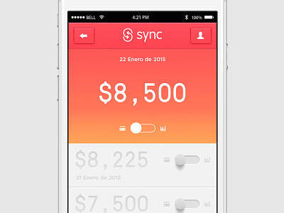 Sync App app budget gradient interface iphone slider ui ux