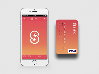 Sync App app bank budget credit card finance interface iphone logo money ui ux visa