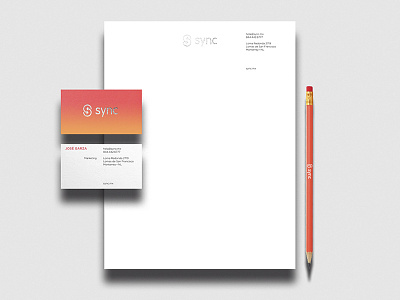 Sync App Stationery app business card finance gradient letterhead logo sync
