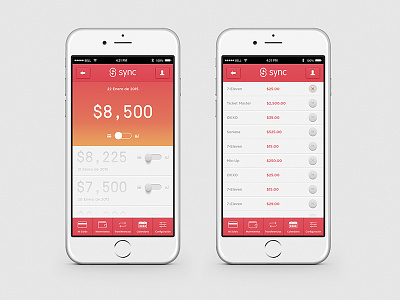 Sync App app bank credit card finance gradient interface iphone logo management money ui ux