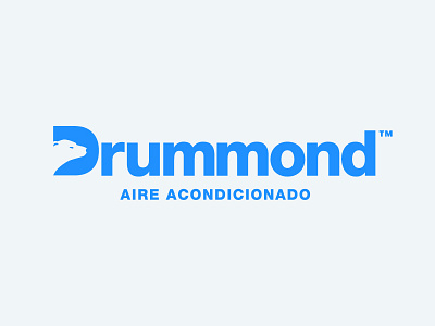 Drummond Wordmark ac air conditioner bear blue brand cold d logo polar bear