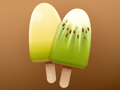 Melon and kiwi ice cream