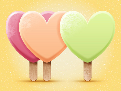 Ice cream color frosted heart ice cream illustration illustrator pastel summer sweet vector