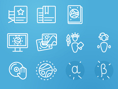 Icons for web game icons outline simple vector web