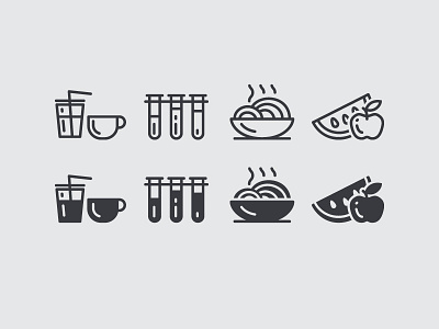 Icons drink flat food icon simple vector