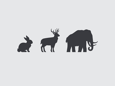 Different size animals animal flat icon illustration vector