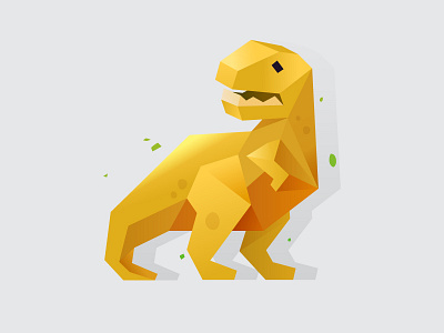 Tyrannosaurus dinosaur illustration vector yellow