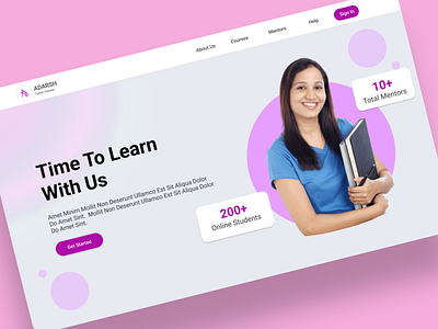 Adarsh Classes Landing page branding design e commerce website design landing page design ui design ux design