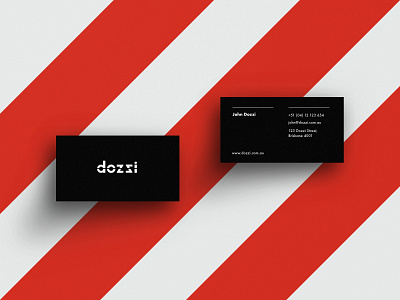 Dozzi logo & cards black branding business card business cards cards corporate identity identity logo minimal orange print stripes
