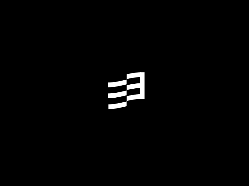 3 3 branding design flag icon identity logo simple three