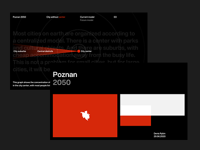 Presentation about future vision of Poznan city design illustration minimalism modern presentation simple ui ux web