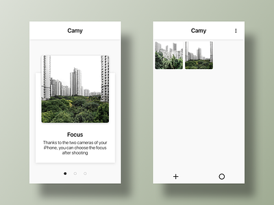 Camy Camera for IPhone 7 Pro 7 app cam camera interface iphone menu mobile simple tutorial ui ux