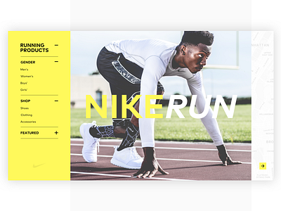 Nike Run Web Site clothing map nike online plus run running shop ui ux web