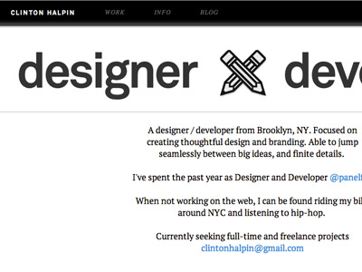 Clinton Halpin Design v2.0 Launched designer developer launch portfolio san serif serif