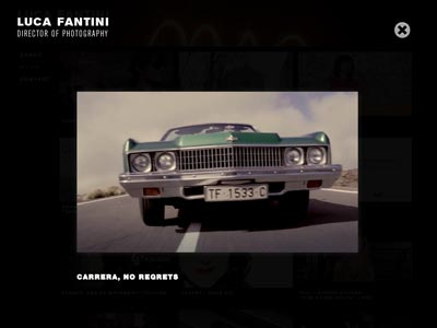 Luca Fantini Portfolio Site overlay video web
