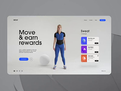 Landing Page for Fitness 2d 3d app branding design fitness icon illustration logo ui vector web