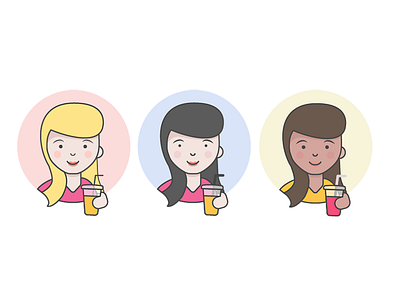Female characters character ethnic female girl illustration juice trendy