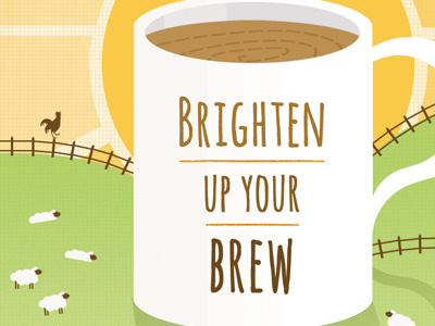 "Brighten up your brew" illustration