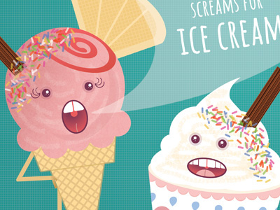 I scream, you scream, we all scream for ice cream characters ice cream illustration scream