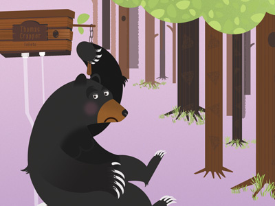 Does a bear sh*t in the woods? bear humor illustration photoshop