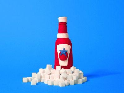 ketchup clay cubes modeling photography photoshop sugar tactile
