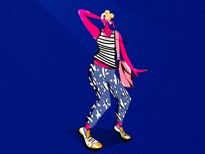 Masidon cointern dancing design friend girl illustration. texture motion graphics posing scad