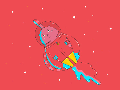 Pear shaped space cat cat collaboration design illustration illustrator cc motion design pear space