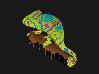 T-shirt Print - Chameleon design graphic design illustration