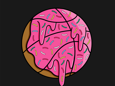 T-shirt Print - Basketball Donut design graphic design illustration