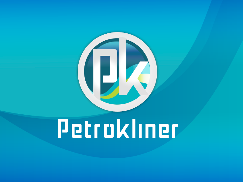 Petrokliner color type circle design blue typography vector design logo