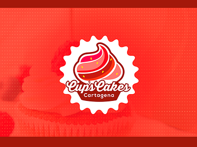 Cup'scakes Logo cupcakes logo red and white sweetcake vector