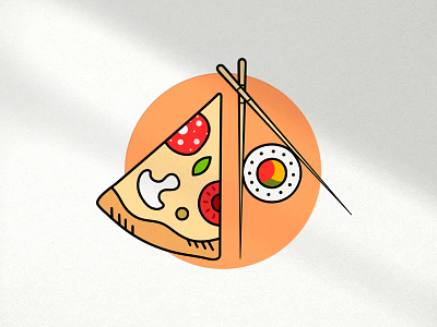 Pizza-Sushi Bar Logo branding design graphic design illustration logo logo design typography vector